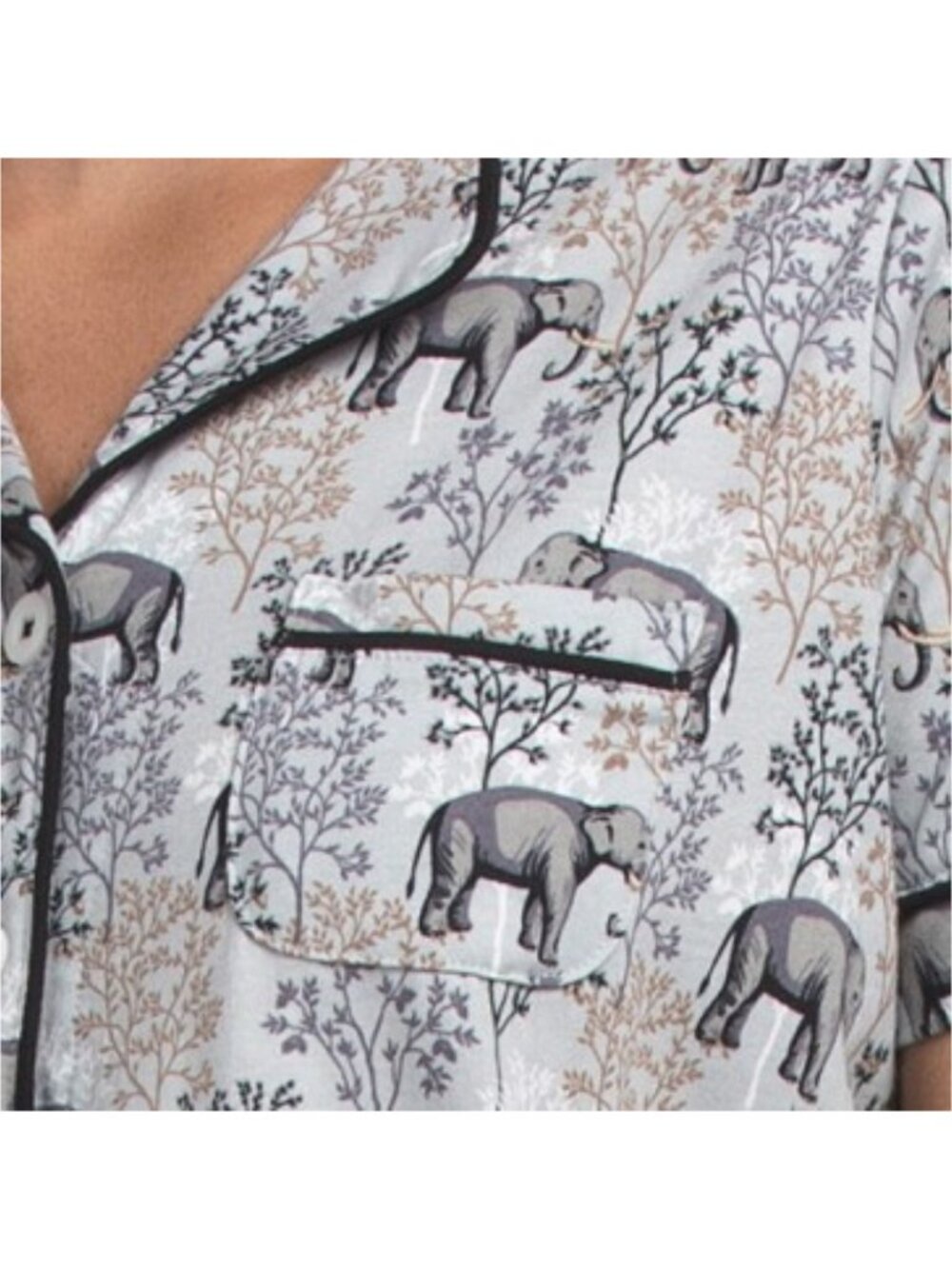 POPPY & CLAY 2pc Organic Cotton Be Natural Pajama Top And Shorts Set - Picture 3 of 4